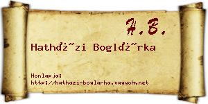 Hatházi Boglárka névjegykártya